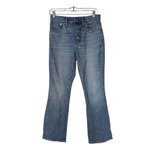 Madewell Cali Demi Boot Jeans Button Fly Size 27 Blue Wash Bootcut Flare Denim